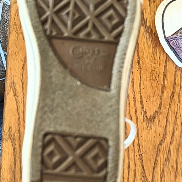 Juniors Converse All Star Purple Pink Metallic High Top Sneakers - Picture 5 of 7